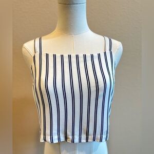 PacSun Lottie Moss Size Small Blue White Striped Nautical Preppy Crop Top